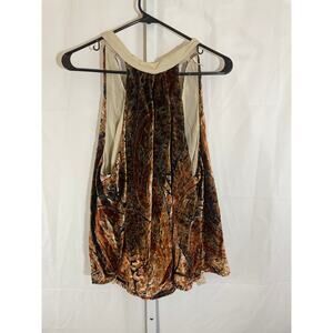 Free People Multicolor Velvet Paisley Halter Tank